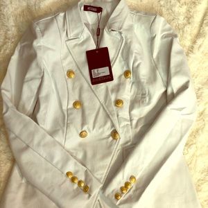 Missguided Faux leather jacket-Balmain look alike